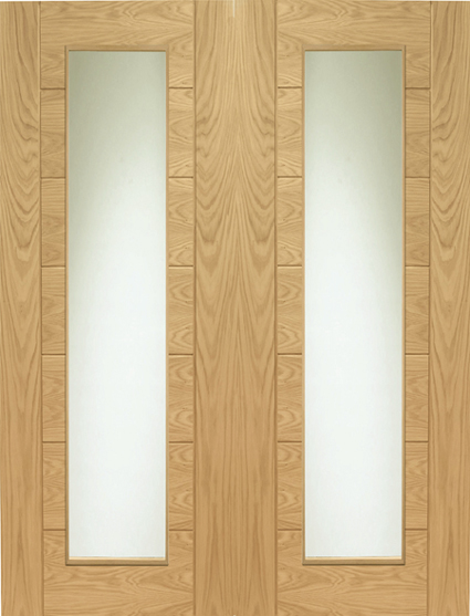 Palermo Internal Oak French Doors 40mm (clear glass)